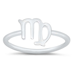 Sterling Silver Polished Zodiac Virgo Ring