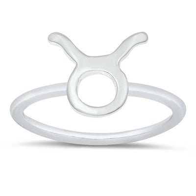 Sterling Silver Polished Zodiac Taurus Ring