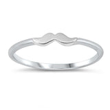Sterling Silver High Polish Little Mustache Ring