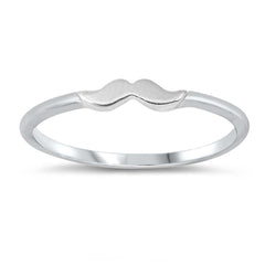 Sterling Silver High Polish Little Mustache Ring