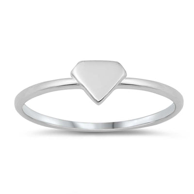 Sterling Silver High Polish Diamond Shape Ring