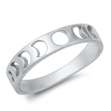 Load image into Gallery viewer, Sterling Silver High Polish Moon Phases Ring