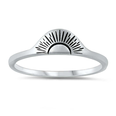 Sterling Silver Oxidized Sunrise Ring