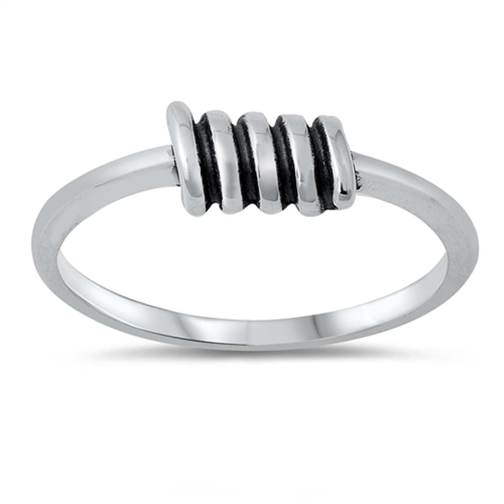 Sterling Silver Oxidized Wrapped Wire Ring
