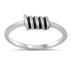 Sterling Silver Oxidized Wrapped Wire Ring