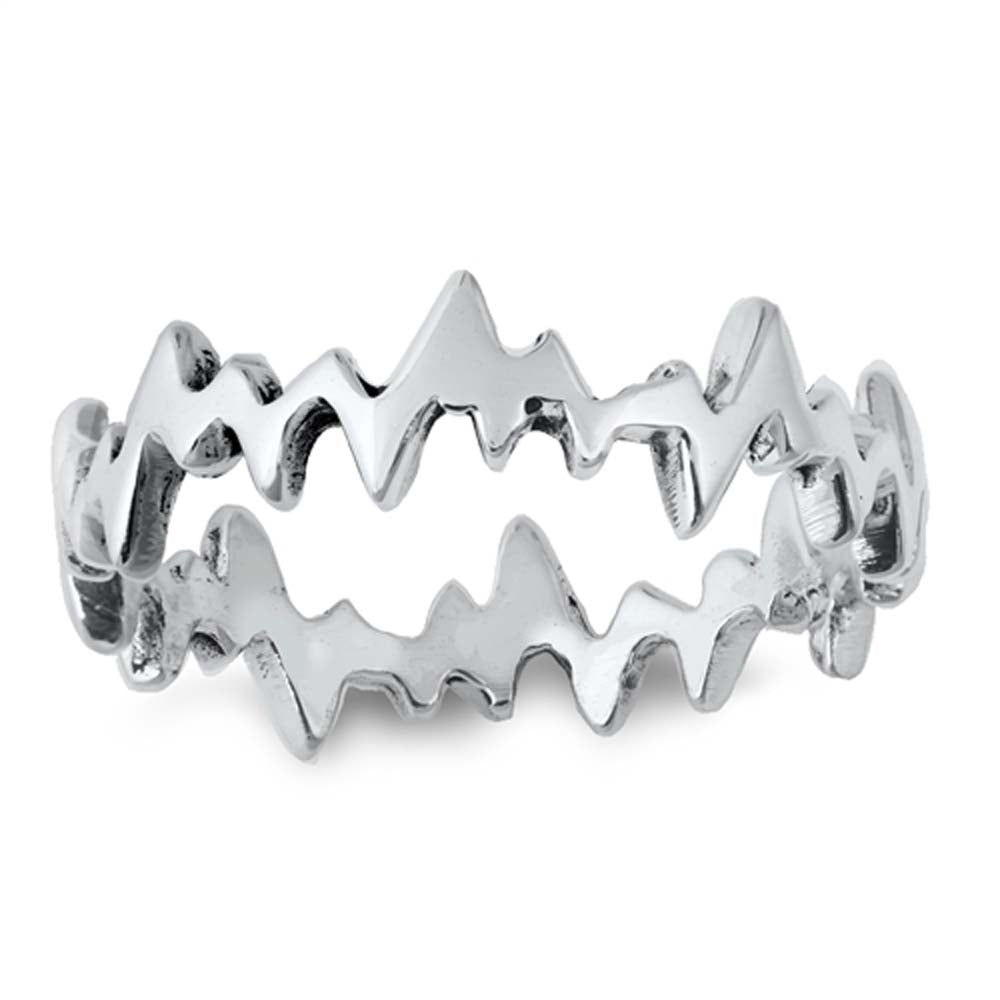 Sterling Silver High Polish Plain Ring