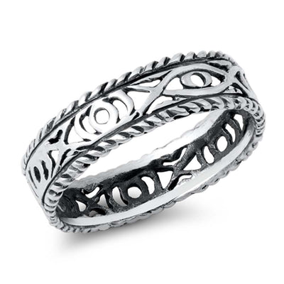 Sterling Silver Oxidized All Seeing Eyes Ring