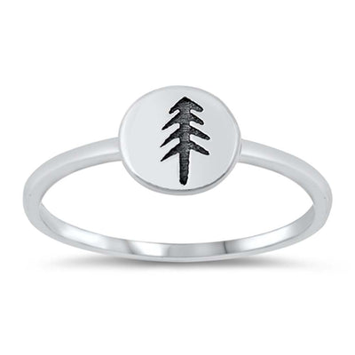 Sterling Silver Oxidize Forest Tree Ring