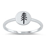 Sterling Silver Oxidize Forest Tree Ring