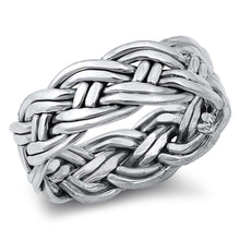Load image into Gallery viewer, Sterling Silver Oxidized Braided Band Ring