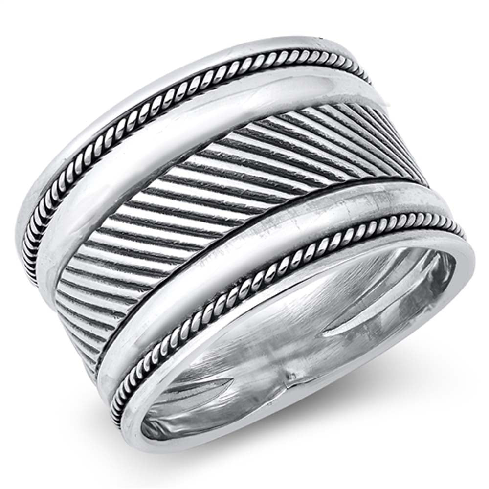 Sterling Silver Oxidized Plain Ring