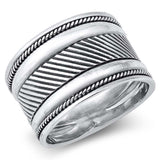 Sterling Silver Oxidized Plain Ring