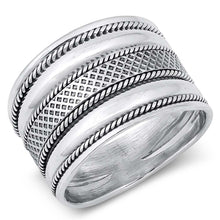 Load image into Gallery viewer, Sterling Silver Oxidized Bali Style Ring