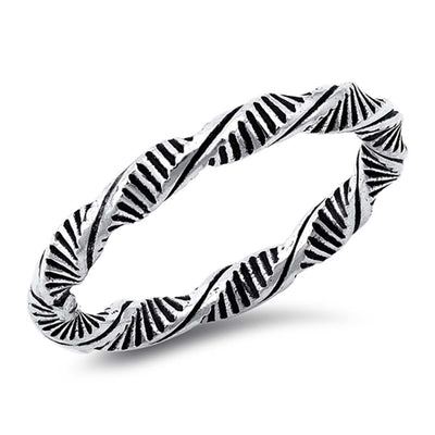 Sterling Silver Oxidized Plain Ring