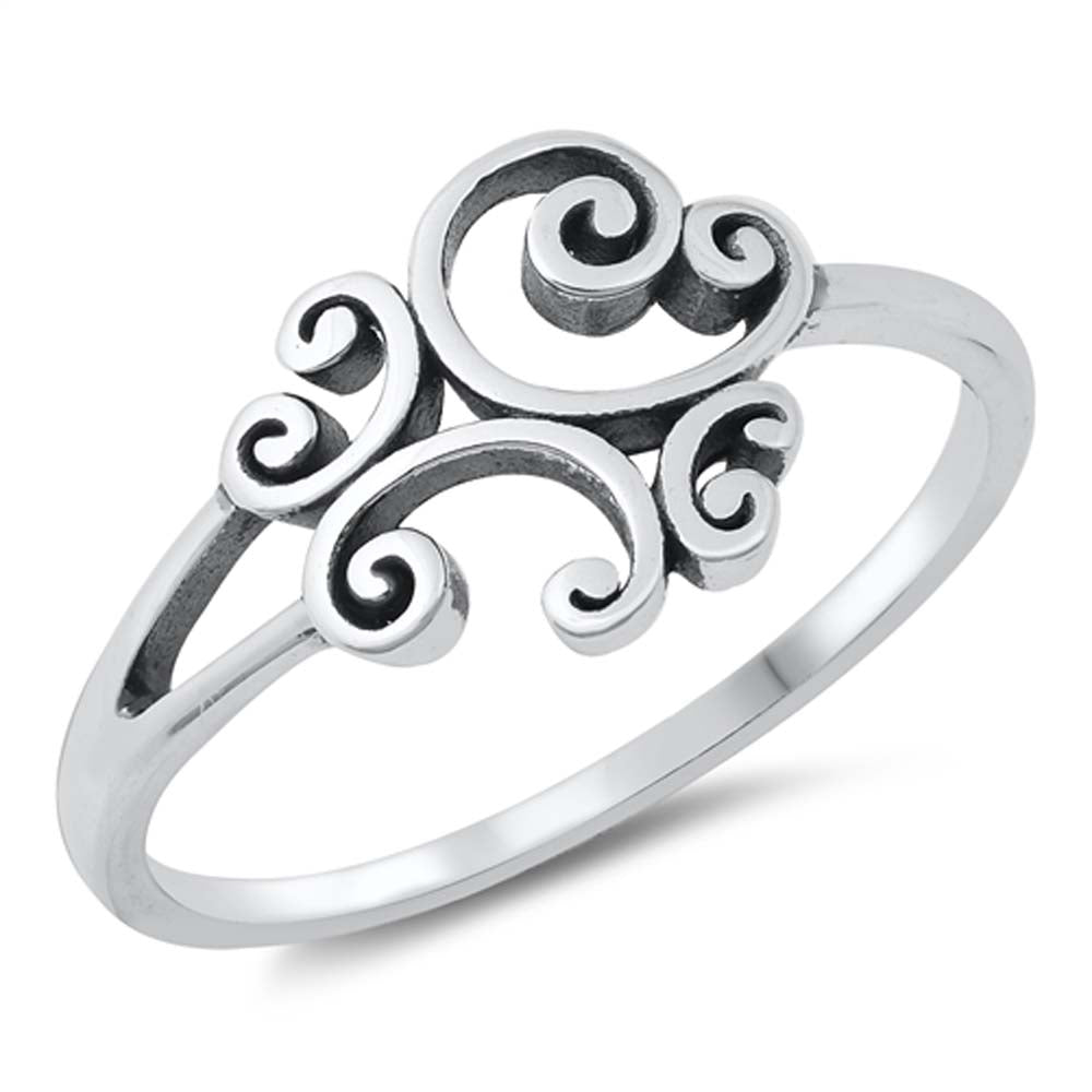 Sterling Silver Oxidized Abstract Ring