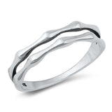 Sterling Silver High Polish Bamboo Band Ring