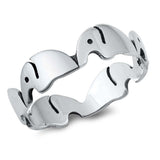 Sterling Silver Oxidize Elephants Ring