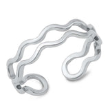 Sterling Silver Double Wavy Band Ring