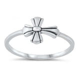 Sterling Silver 8mm Sideway Cross Ring