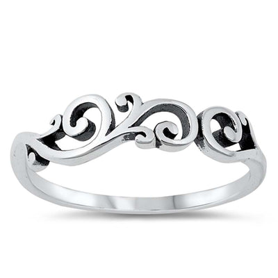 Sterling Silver Oxidized Plain Ring
