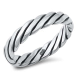Sterling Silver Oxidized Plain Ring