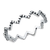 Sterling Silver Oxidized Zig Zag Ring