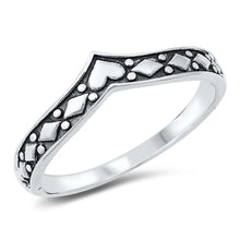 Load image into Gallery viewer, Sterling Silver Oxidized V Shaped Ring