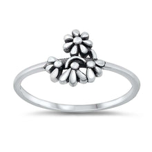 Load image into Gallery viewer, Sterling Silver Oxidized Flowers Ring