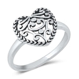 Sterling Silver 12MM Heart Ring