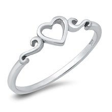 Load image into Gallery viewer, Sterling Silver Rhodium Plated Heart Ring