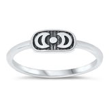 Sterling Silver Oxidized Two Moons Ring