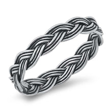 Load image into Gallery viewer, Sterling Silver Oxidized Braided Band Ring