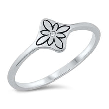 Load image into Gallery viewer, Sterling Silver Oxidized Flower Ring
