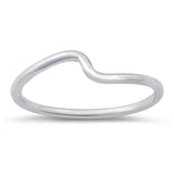 Sterling Silver Rhodium Plated Wave Ring