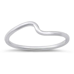 Sterling Silver Rhodium Plated Wave Ring
