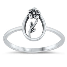 Load image into Gallery viewer, Sterling Silver Oxidized Flower Ring---Face Height 11.5mm