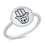 Sterling Silver Oxidized Hamsa Ring