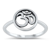 Load image into Gallery viewer, Sterling Silver Oxidized Om Sign Ring