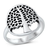 Sterling Silver Oxidized Tree Of Life Ring