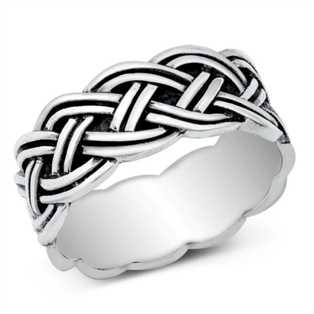 Sterling Silver Oxidized Braid Ring - silverdepot