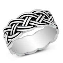 Sterling Silver Oxidized Braid Ring