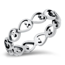 Load image into Gallery viewer, Sterling Silver Oxidized Hearts Ring - silverdepot