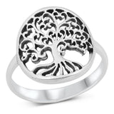 Sterling Silver Oxidized Tree Of Life Ring