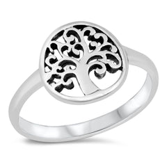 Sterling Silver Oxidized Tree Of Life Ring