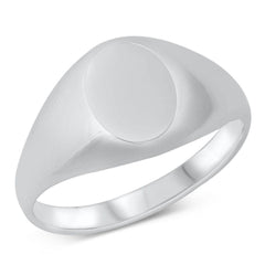 Sterling Silver Oxidized 12mm Signet Ring