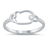 Sterling Silver Rhodium Plated Cloud Ring