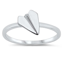 Load image into Gallery viewer, Sterling Silver Rhodium Plated Paperplane Ring