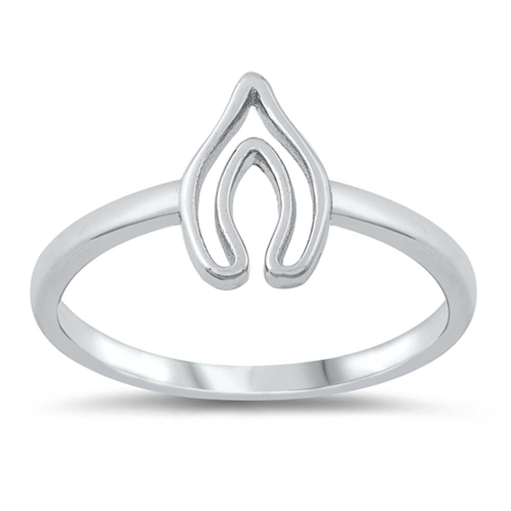 Sterling Silver Rhodium Plated Horseshoe Ring