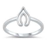 Sterling Silver Rhodium Plated Horseshoe Ring
