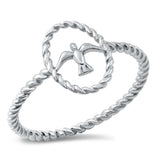 Sterling Silver Rhodium Plated Sparrow Ring